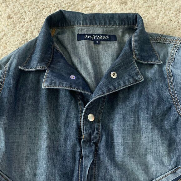 Free People Driftwood Jumpsuit Womens Sz M Blue Denim Coveralls 100% Cotton - Picture 3 of 6